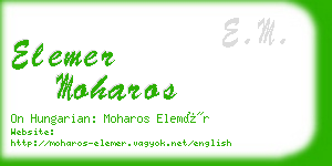 elemer moharos business card